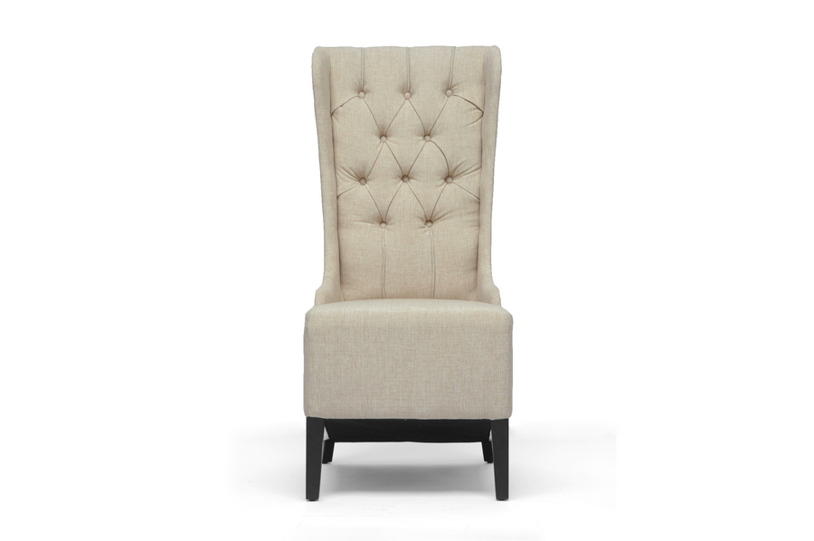 Baxton Studio Vincent Beige Linen Modern Accent Chair